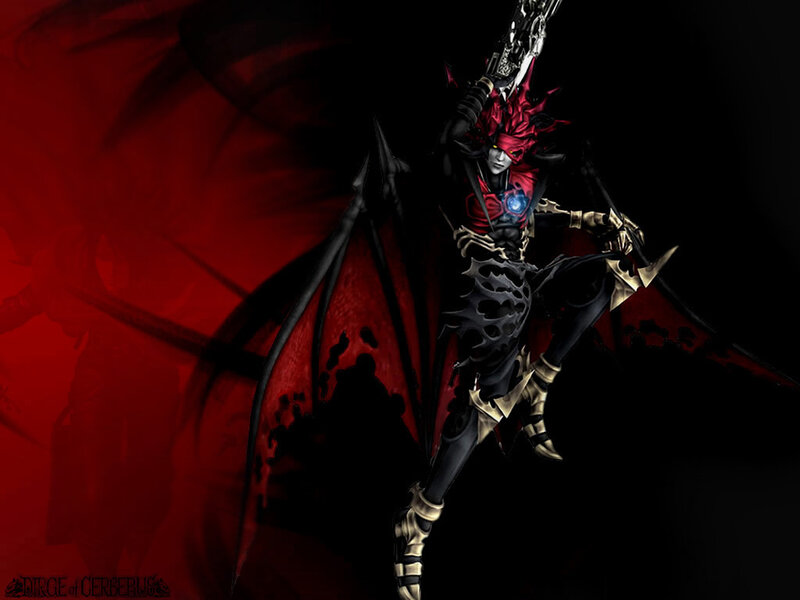 Demon Warrior with Wings — Black