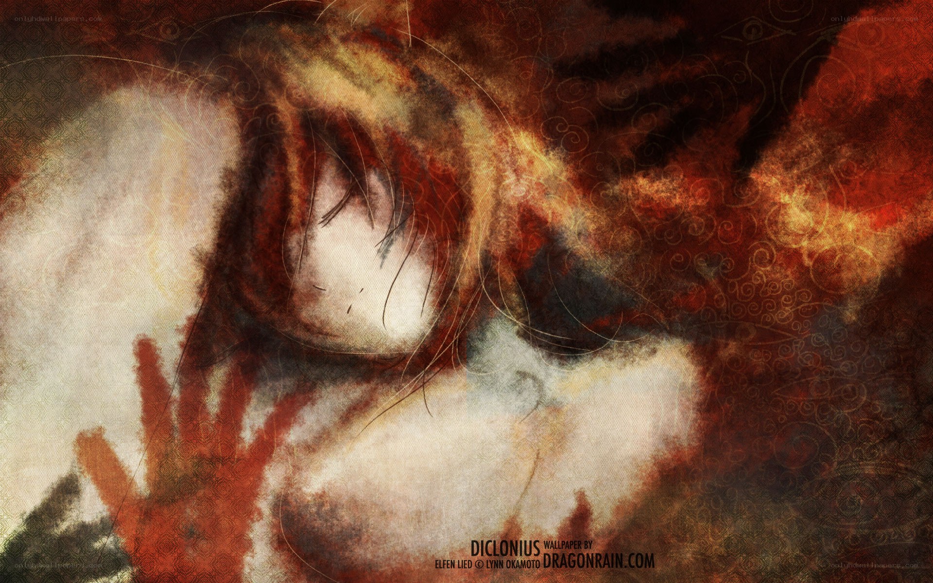 demon with bloodied hand