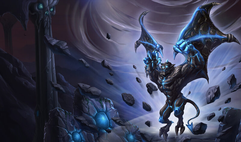 demon with blue energy wings
