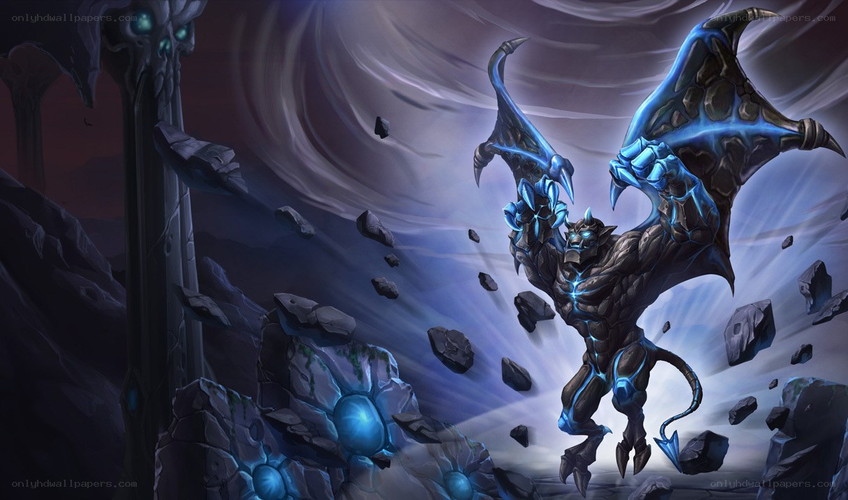 demon with blue energy wings