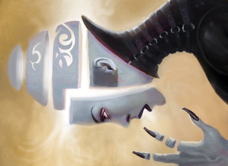 demon with broken mask