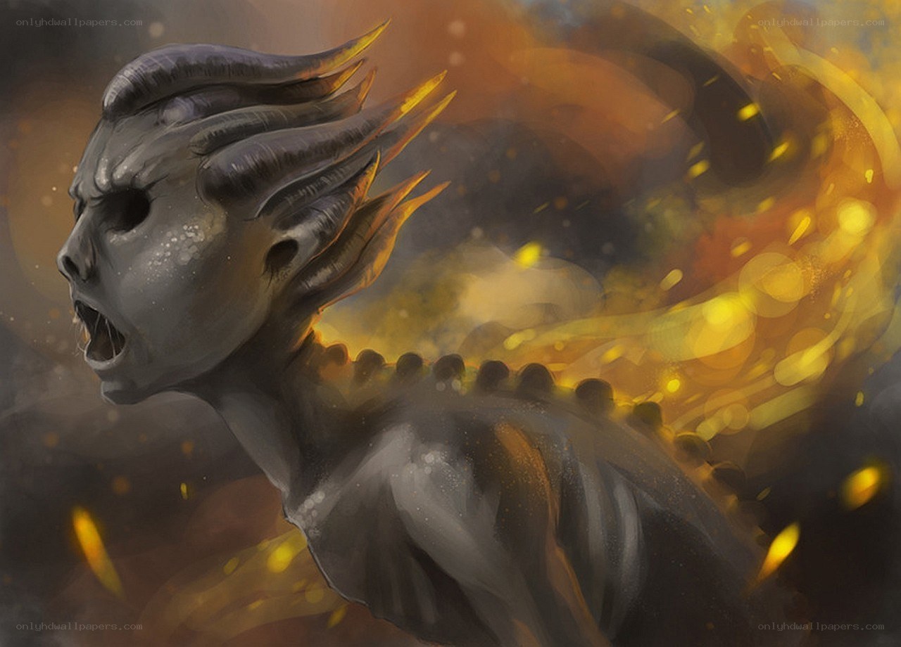 demon with fiery breath