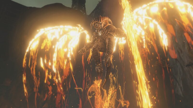 Demon with Flaming Wings — Orange