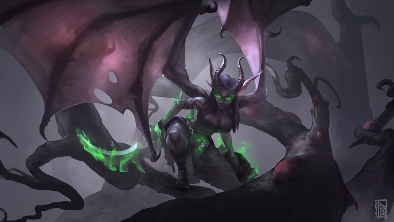 Demon with Green Energy — Purple