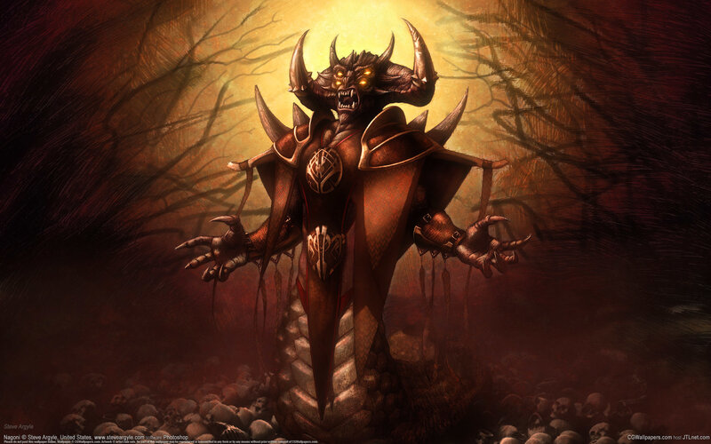 Demon with Horns and Armor — Brown