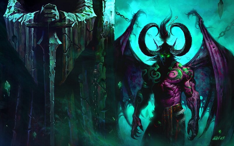 demon with horns and wings