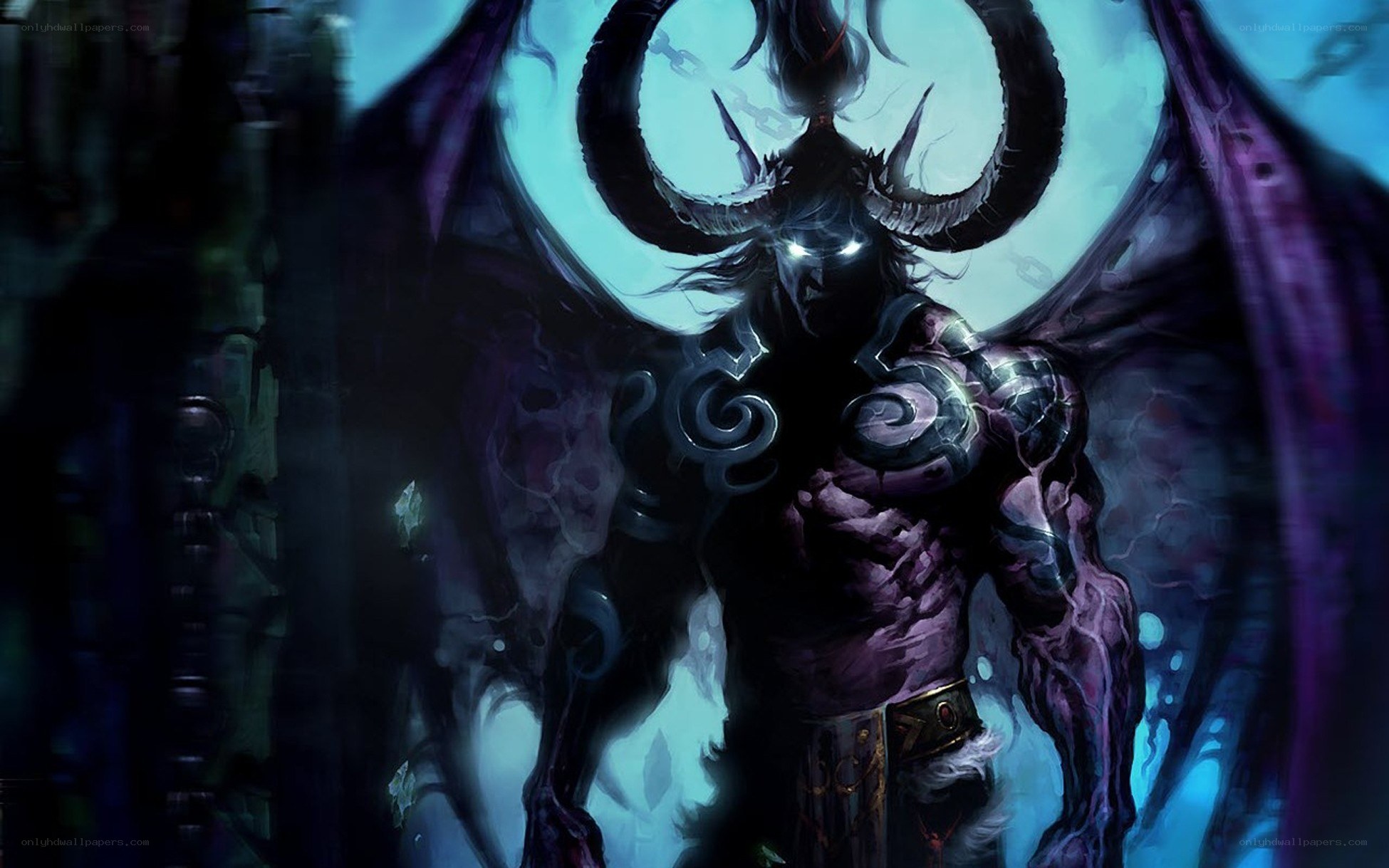 Demon with horns and wings
