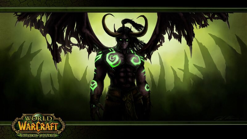Demon with Horns and Wings — Green, Dramatic