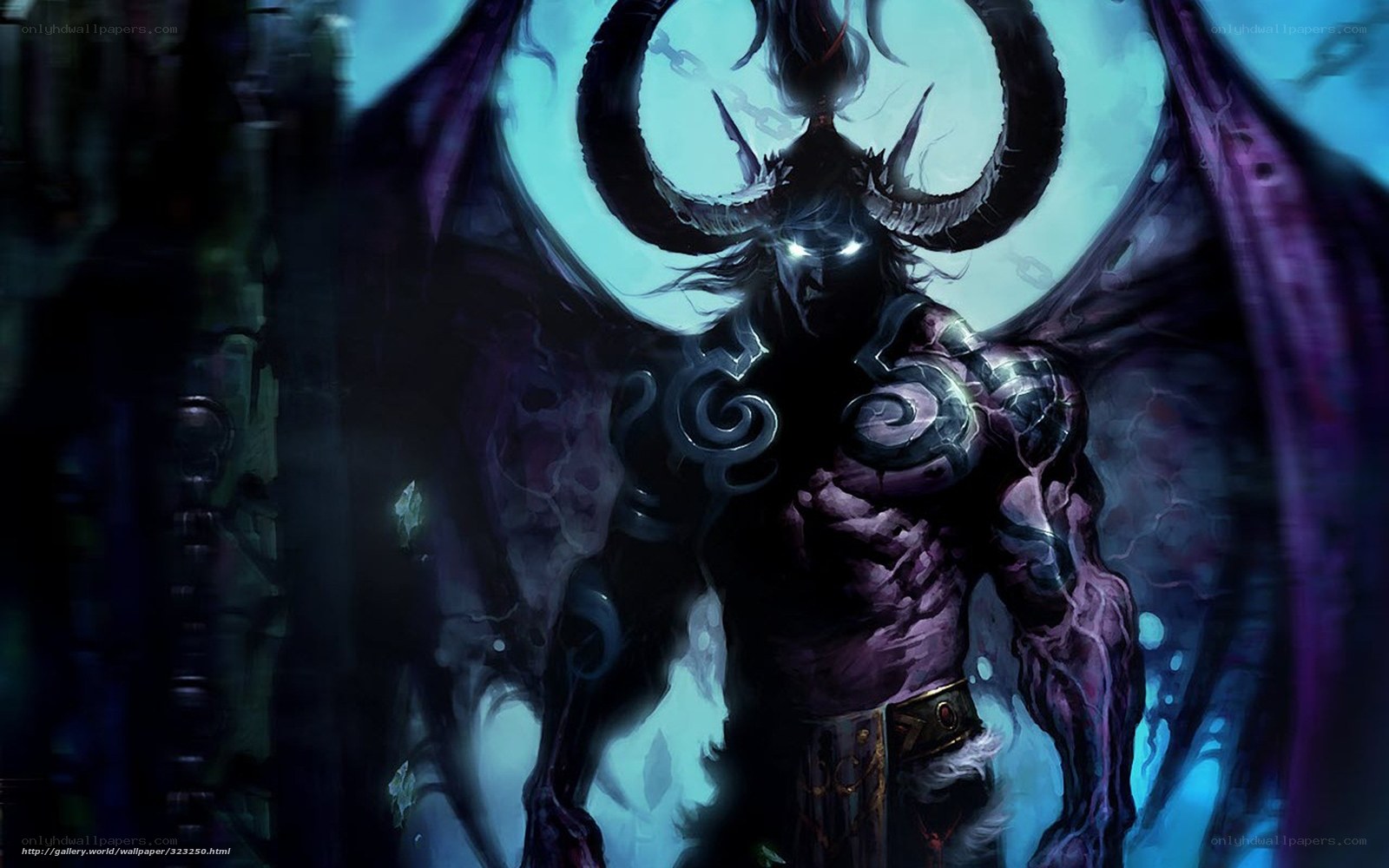 demon with horns and wings
