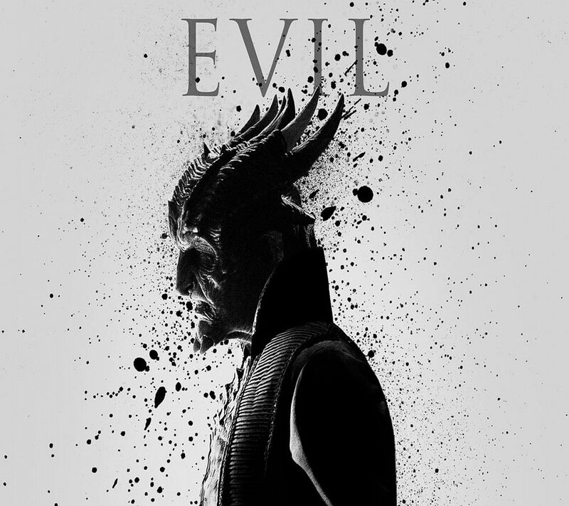 Demon with Horns — Black, Dark, Dramatic, Digital Art