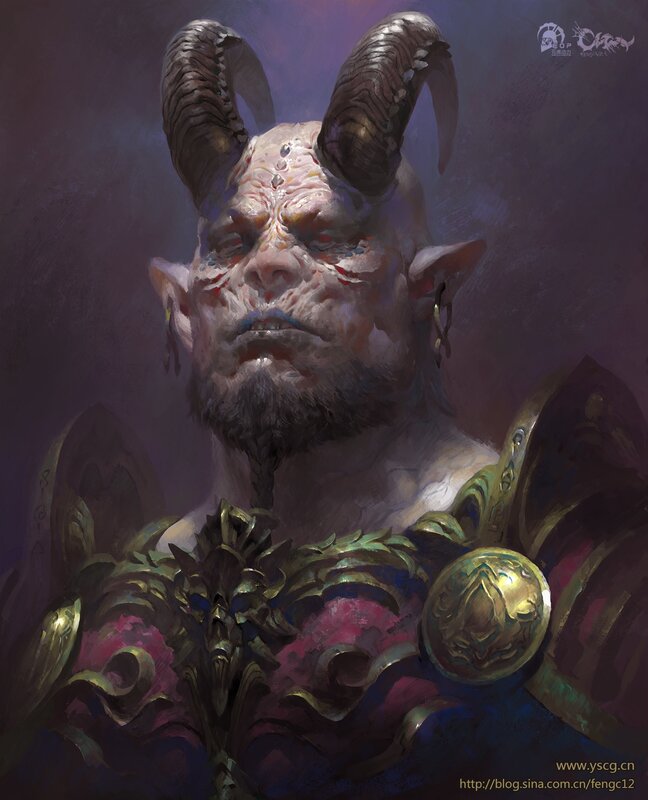 Demon with Horns — Purple, Dramatic