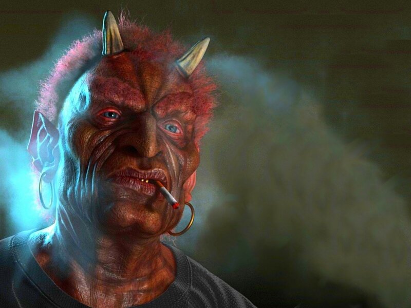 Demon with Horns — Red