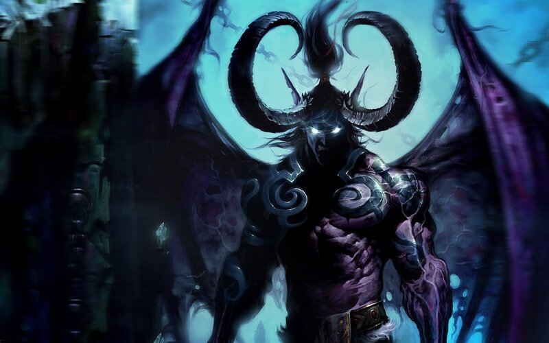 Demon with Large Horns — Purple