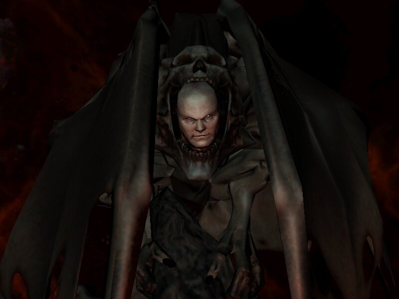 demon with skeletal face