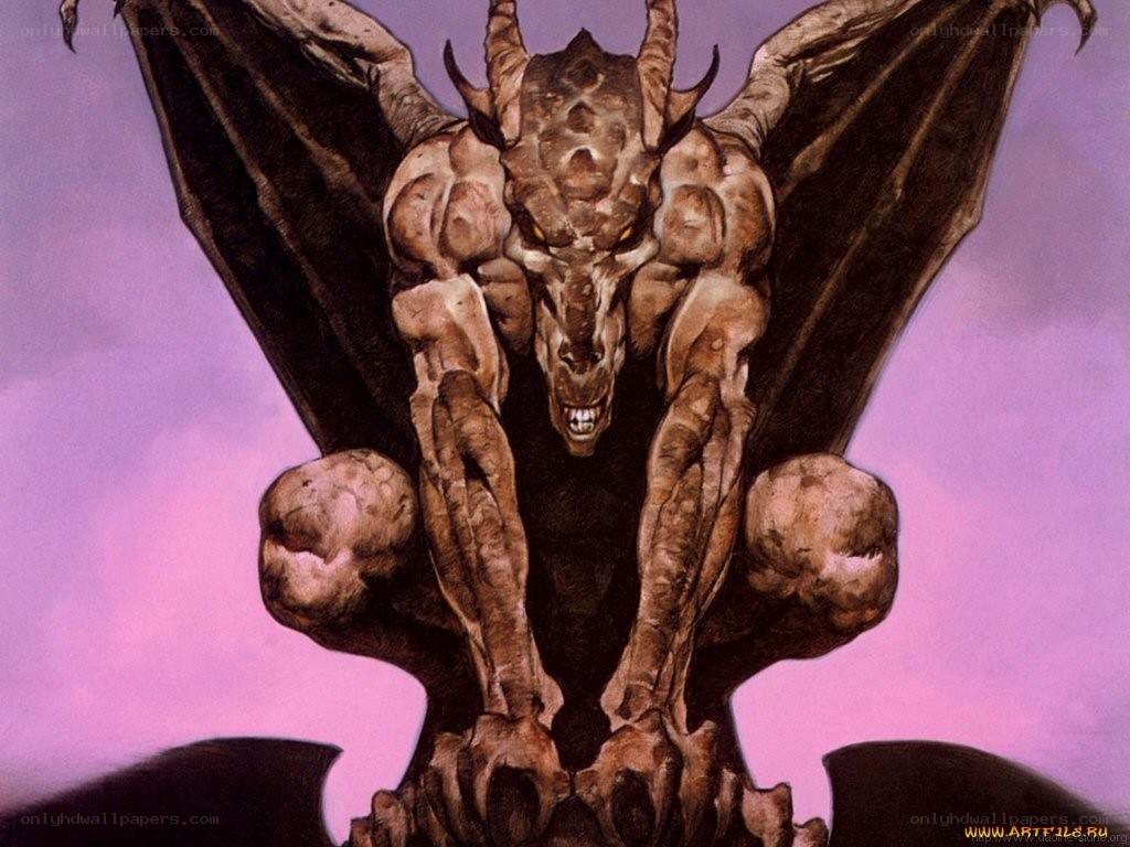 Demon with wings and horns