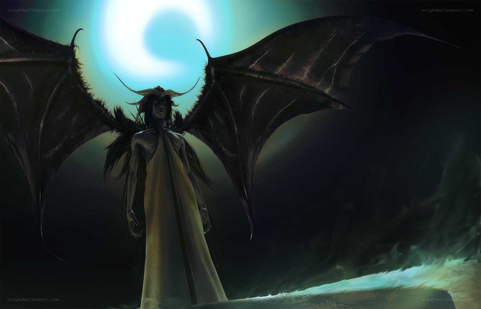demon with wings and horns