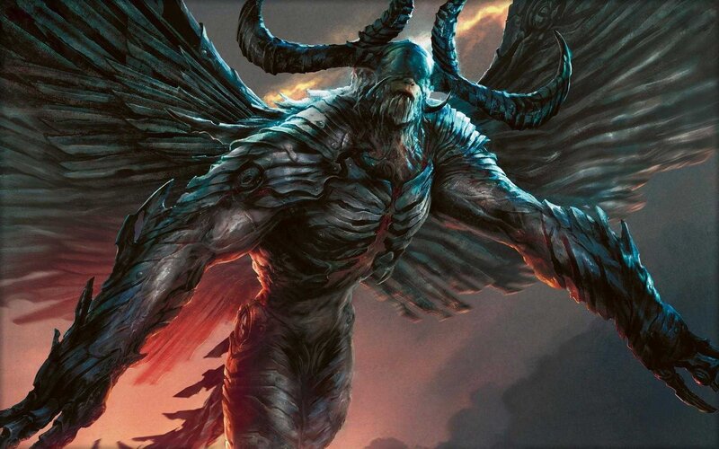 Demon with Wings and Horns — Black, Dramatic