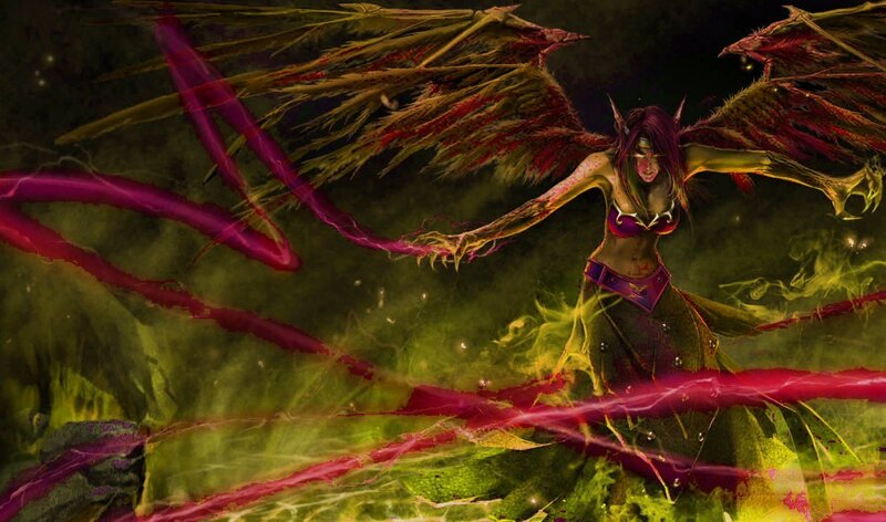 demon with wings and magic