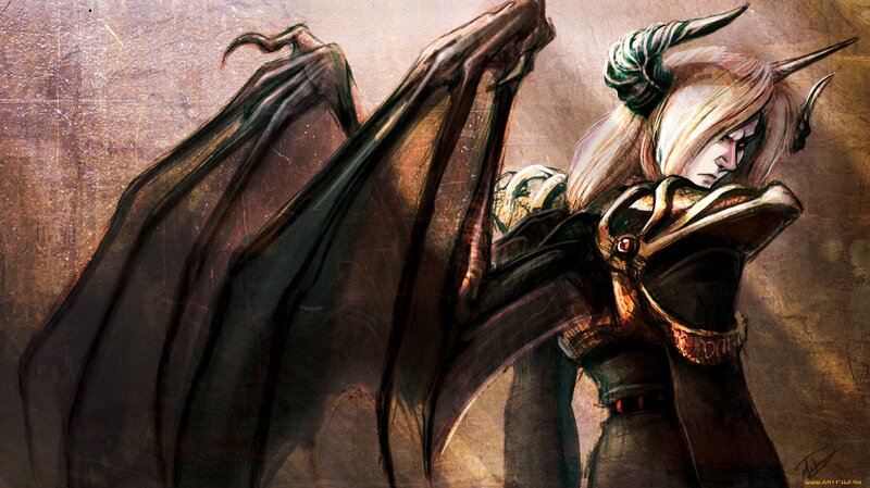Demon with Wings — Brown, Dark, Dramatic