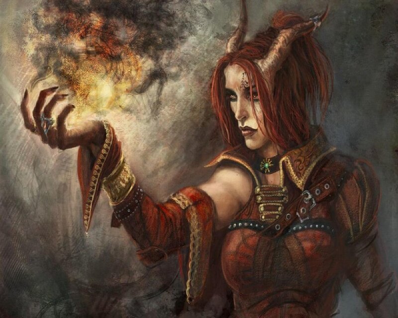 Demon Woman Casting Spell