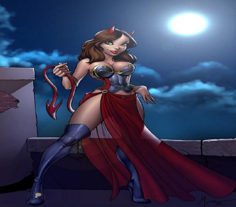 Demon Woman on Rooftop