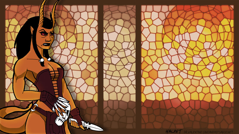 Demon woman with dagger