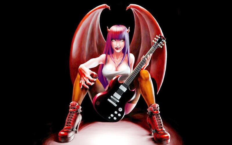 Demon Woman with Guitar