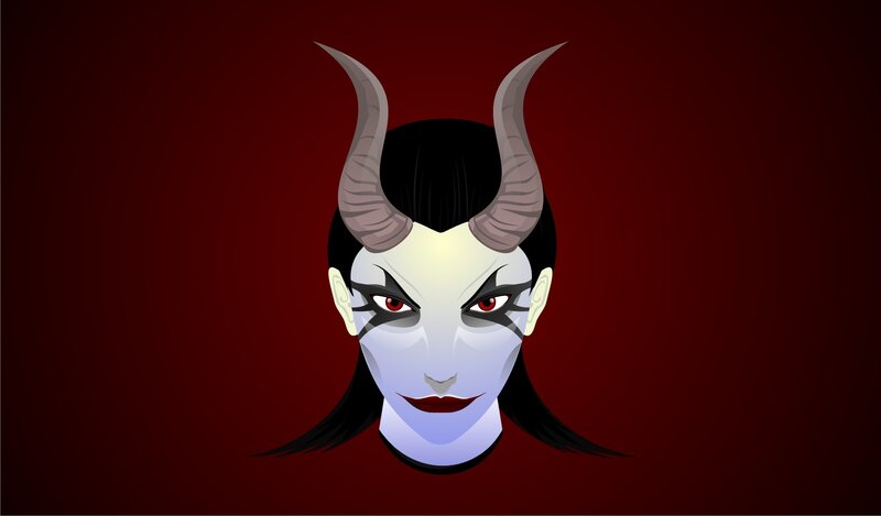 demon woman with horns