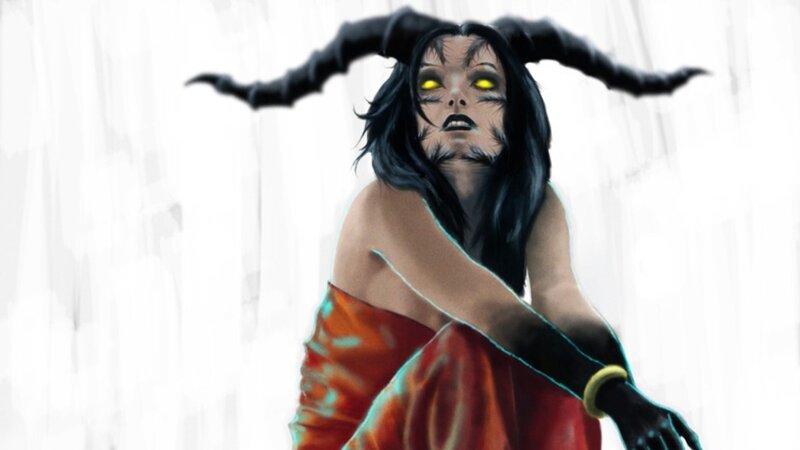 demon woman with horns