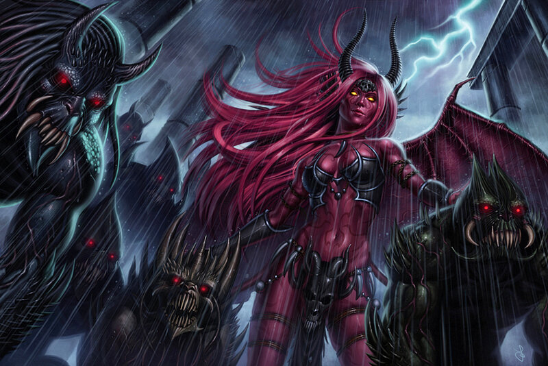 Demon Woman with Minions