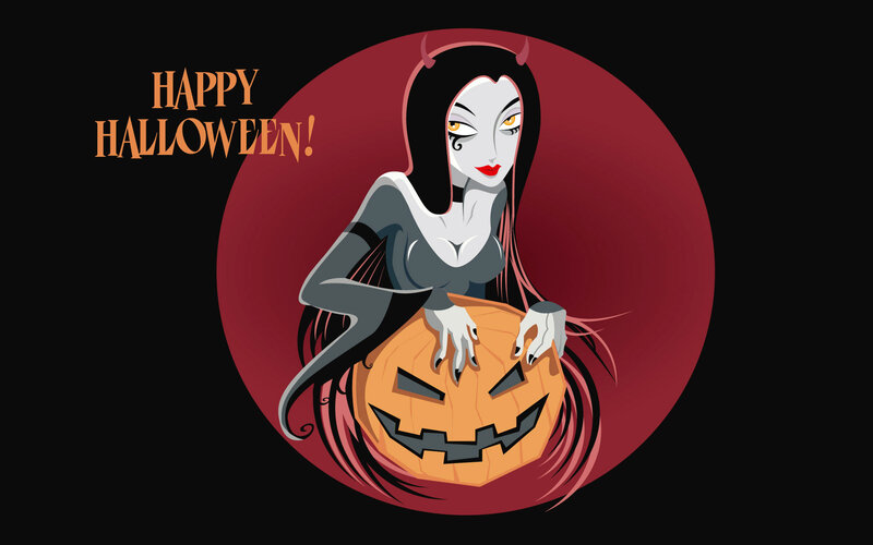 Demon Woman with Pumpkin