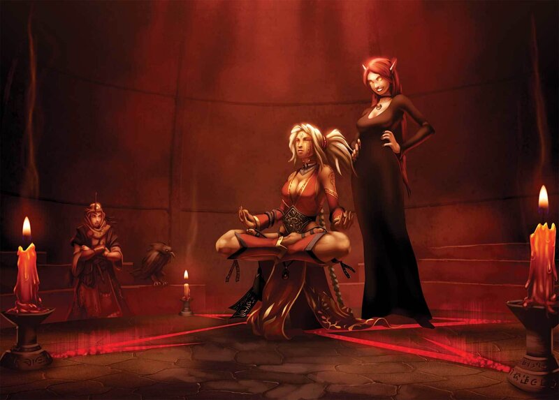 demoness and priestess in a ritual