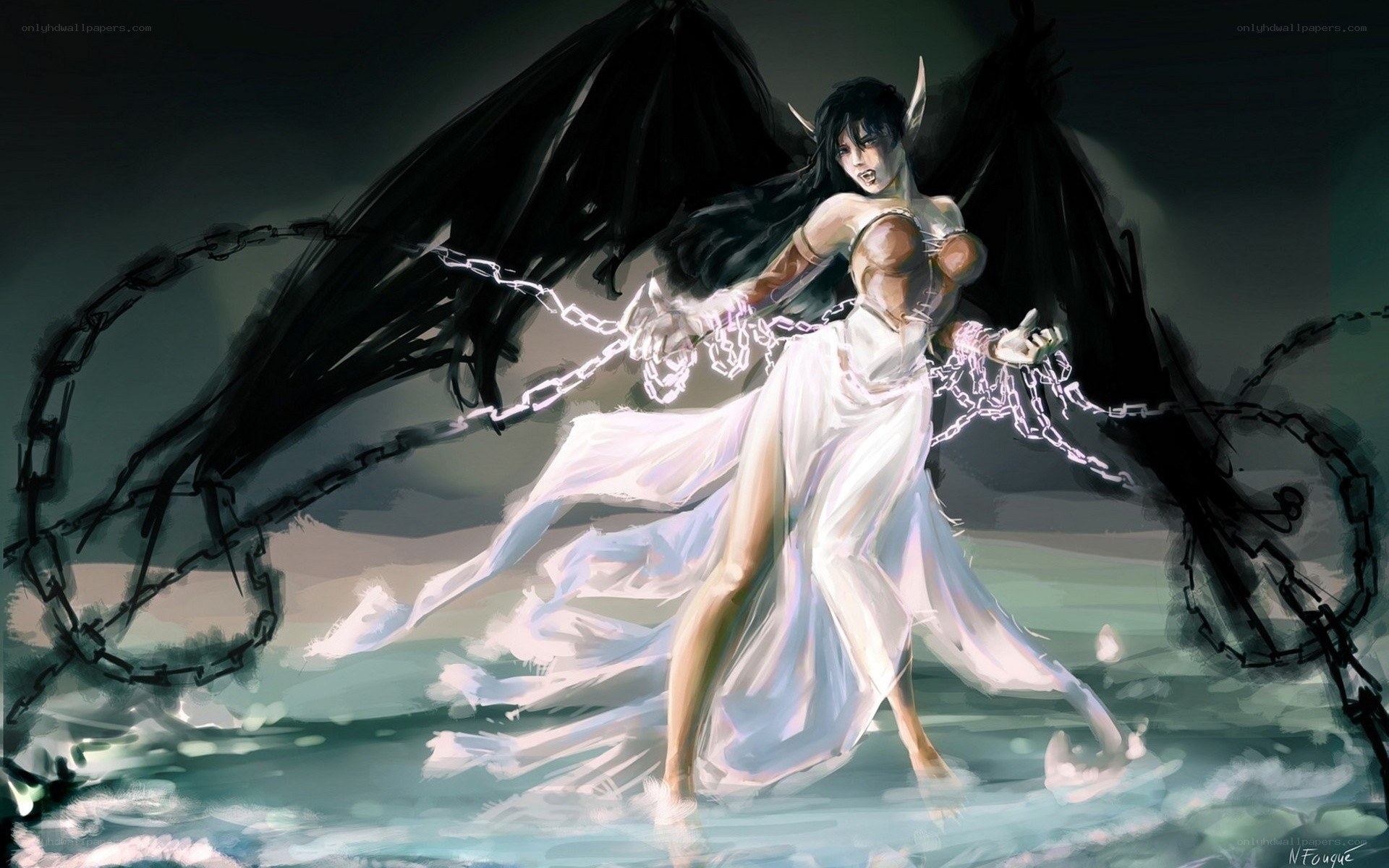 Demoness with chains