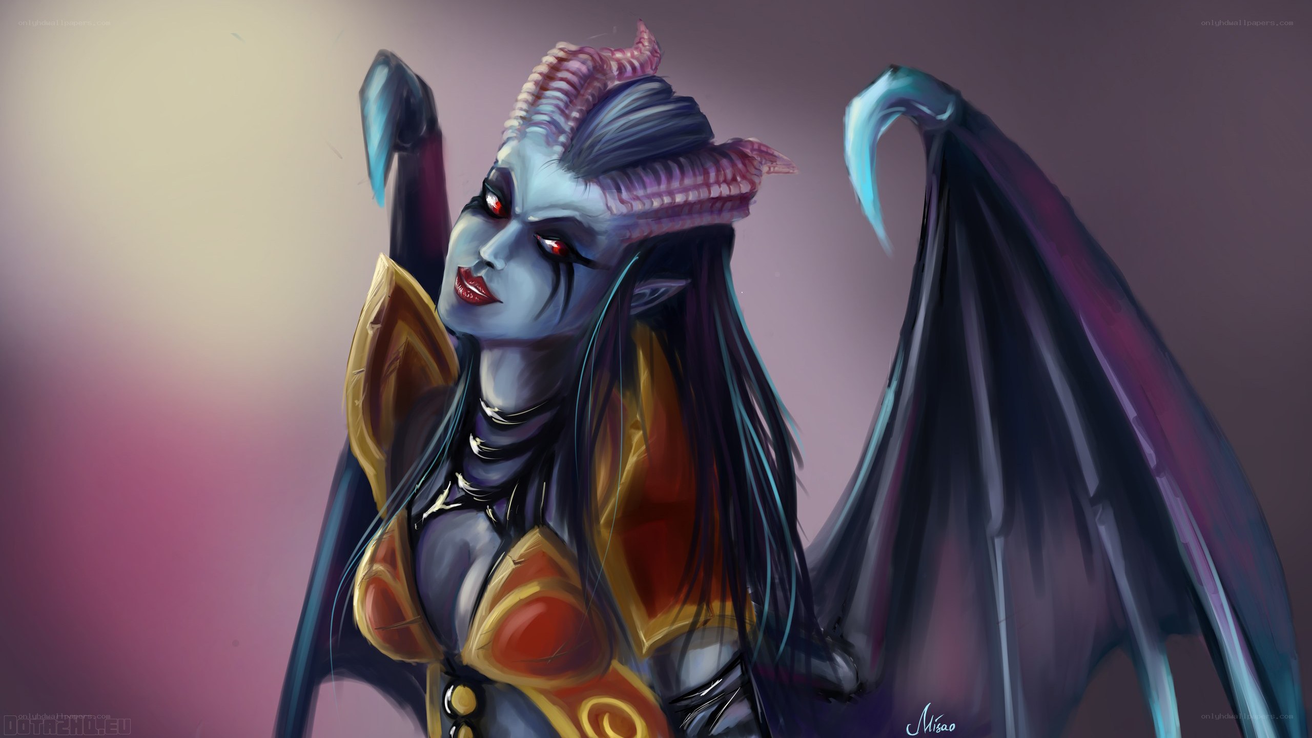 demoness with horns and wings