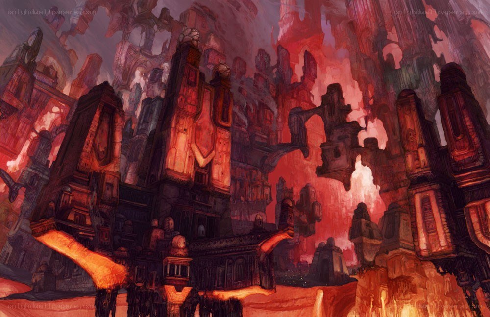 demonic cityscape artwork
