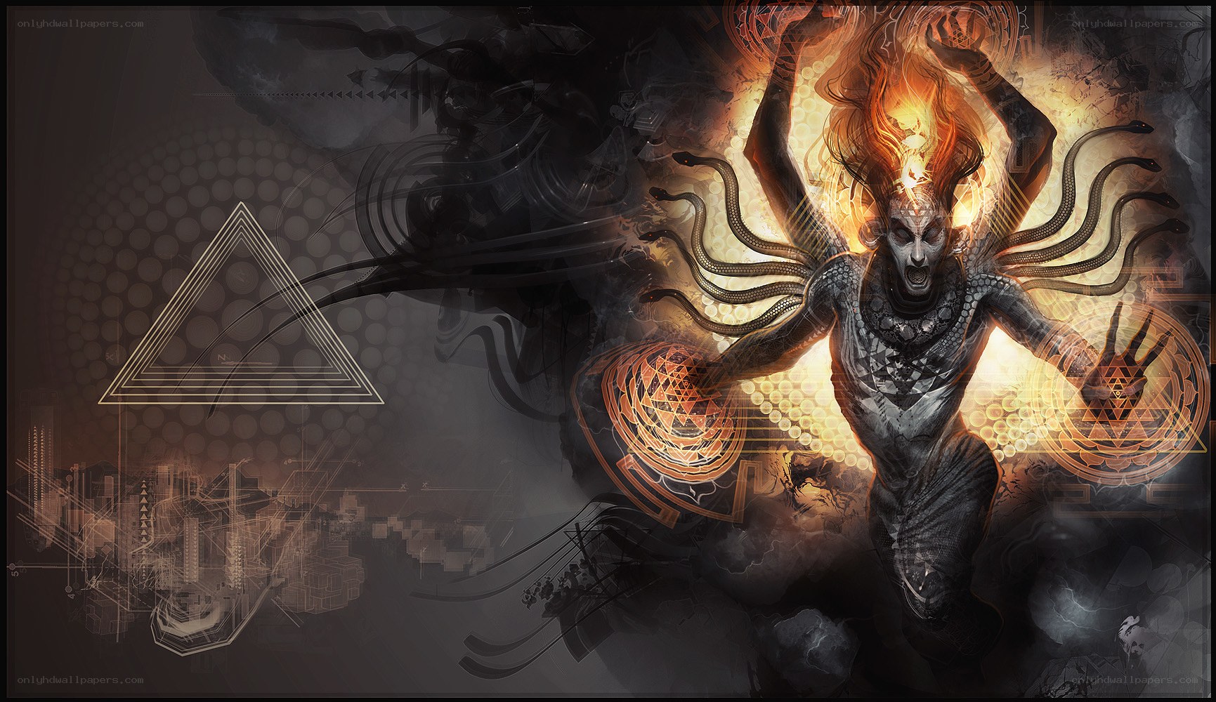 demonic entity with serpents