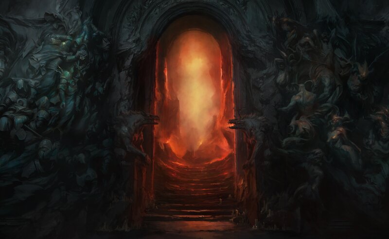 Demonic Figures in Tunnel