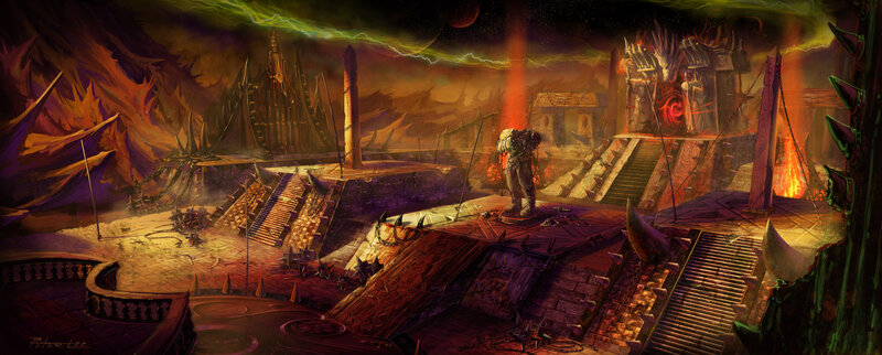 demonic fortress landscape