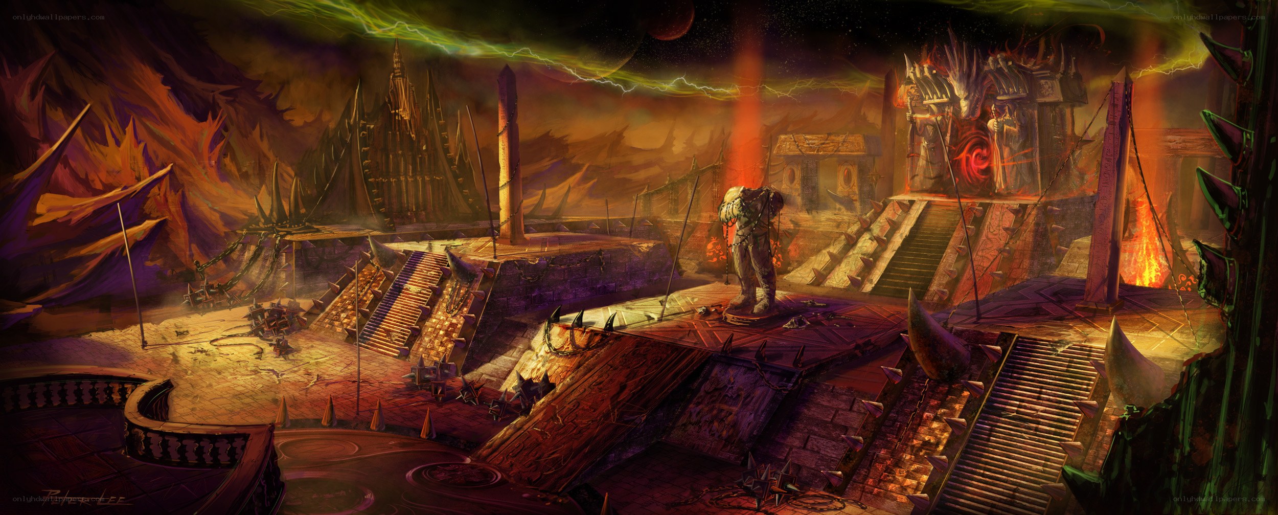 demonic fortress landscape