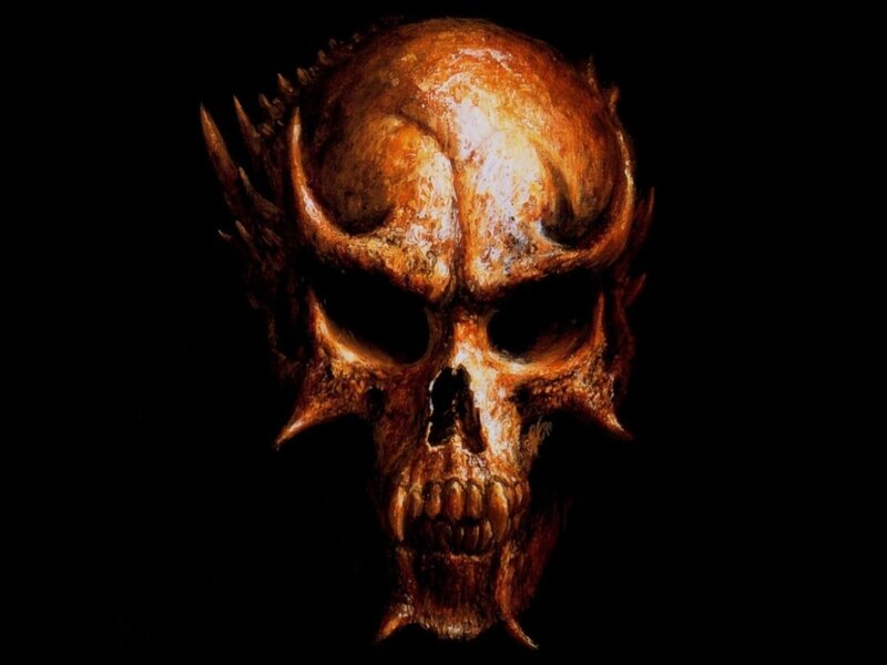 demonic skull with horns