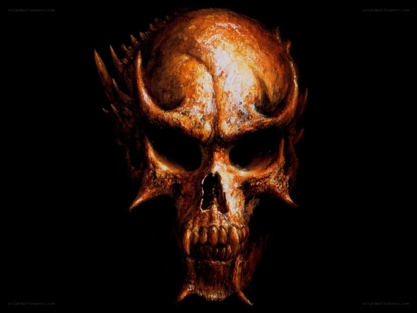 demonic skull with horns