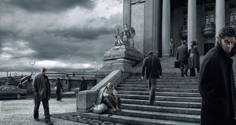 Demons in City Square — Gray