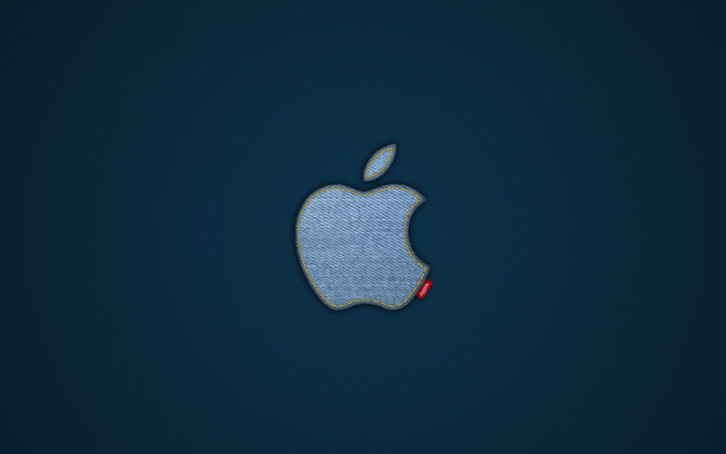 Denim Apple Logo — Blue