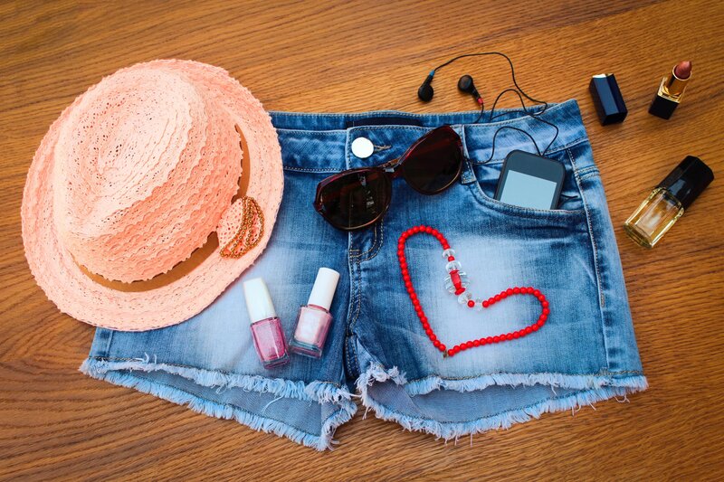Denim Shorts with Accessories