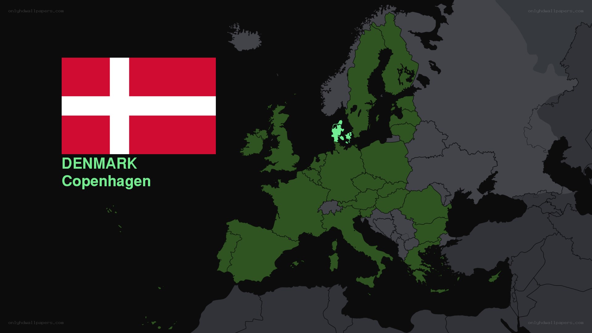 Denmark on European map