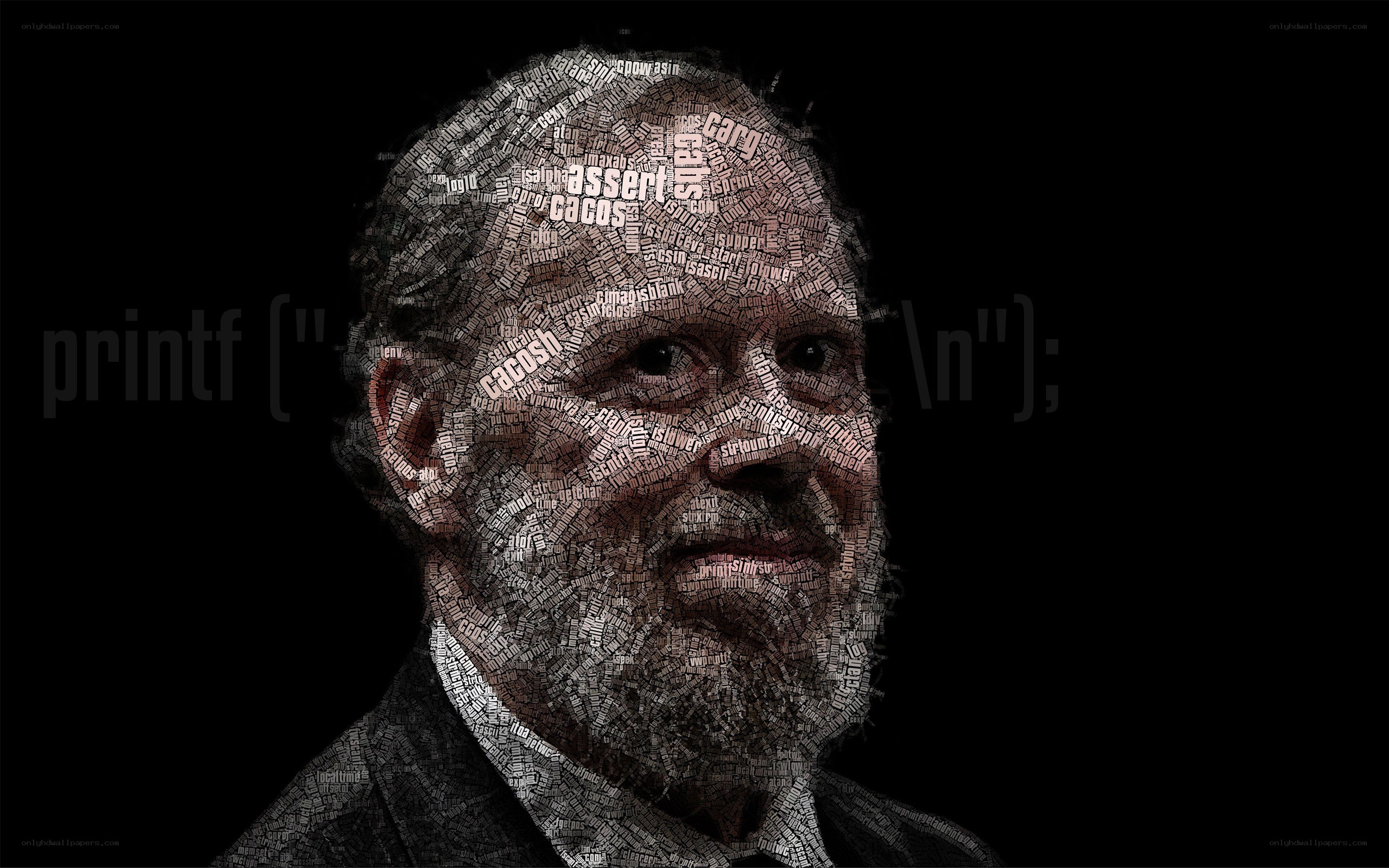 Dennis Ritchie word art portrait