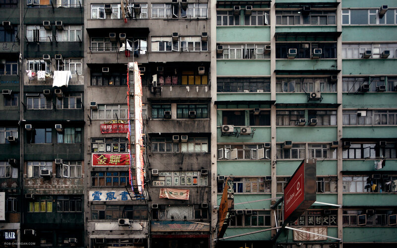 Dense apartment buildings in Hong Kong