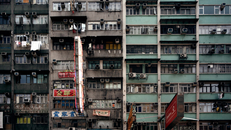 dense apartment buildings in hong kong