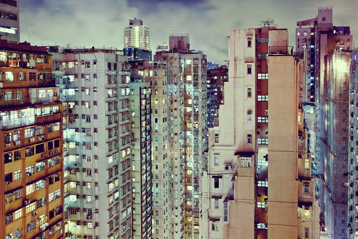 dense city apartment buildings
