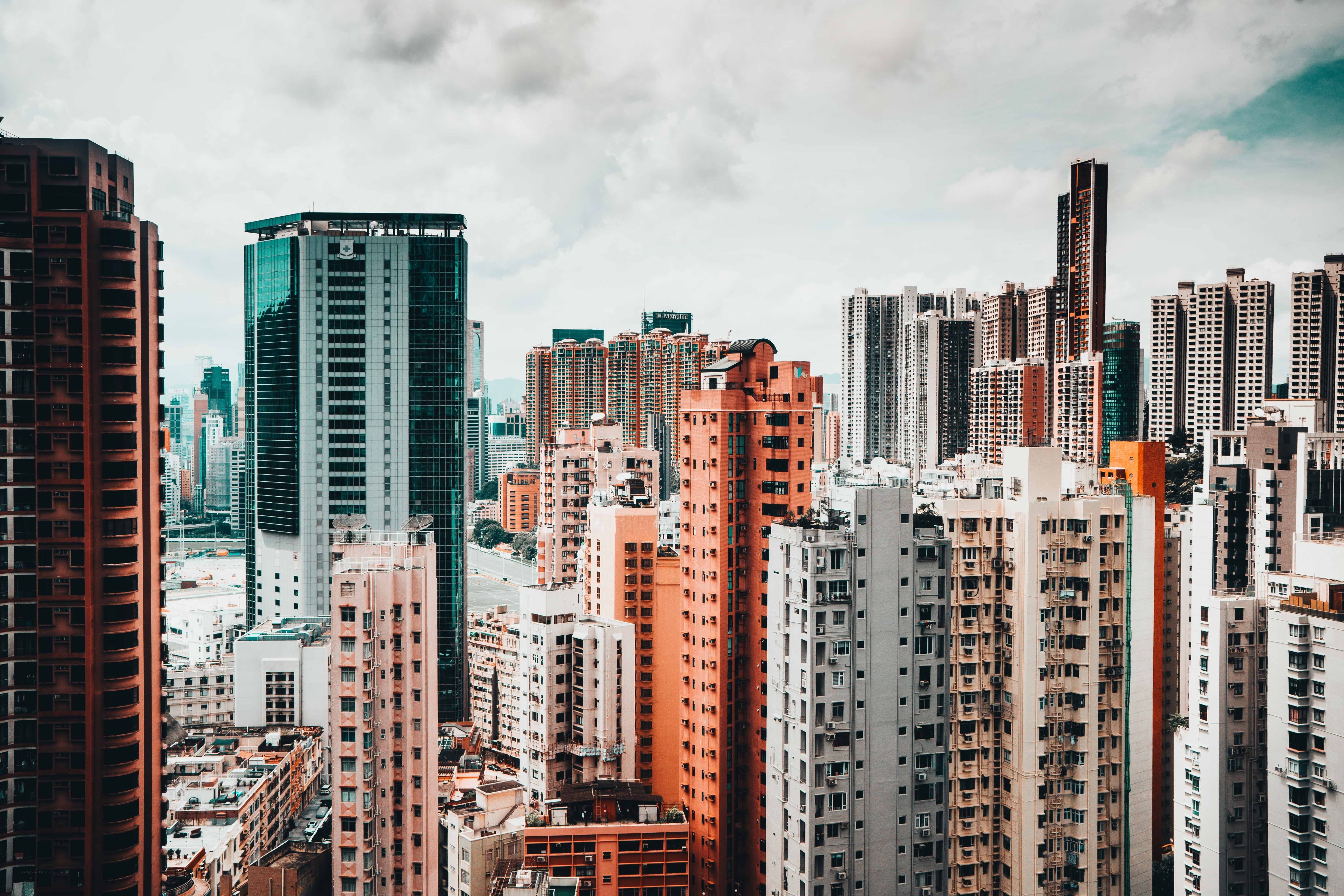 Dense city skyline view